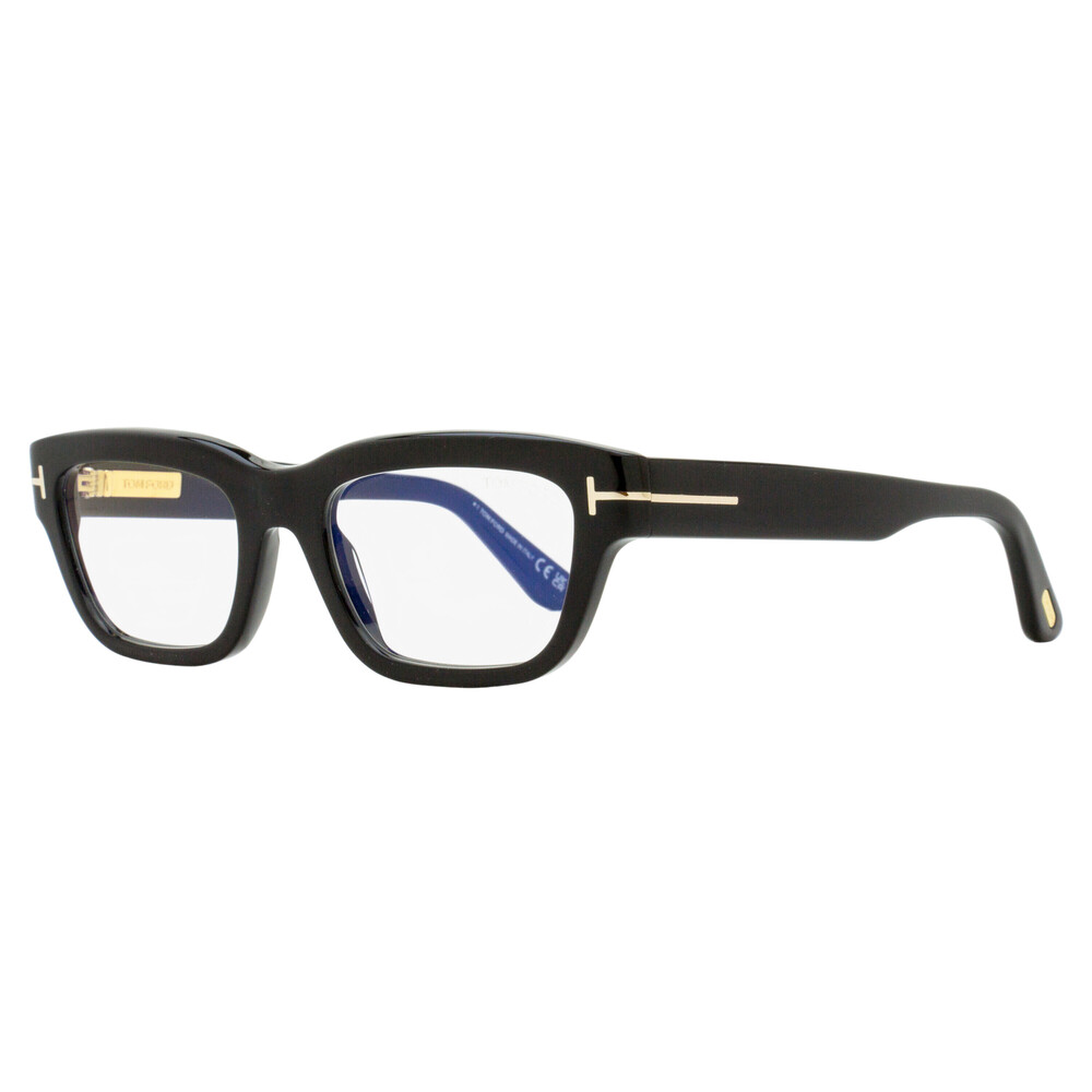 Tom Ford Blue Block Rectangular Eyeglasses TF6045-B 001 Black 52mm FT6045